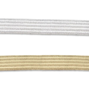 Cinta elástica lúrex oro de 50 mm para confección profesional Ref. 516.1389