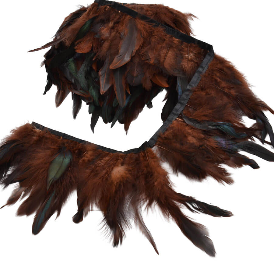 Plumas ornamentales para espectáculos y teatro marrón