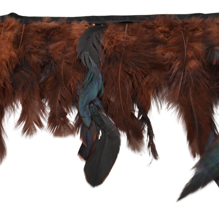 Fleco decorativo de plumas en varios colores marrón