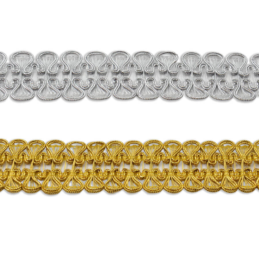 Cinta decorativa metalizada oro y plata