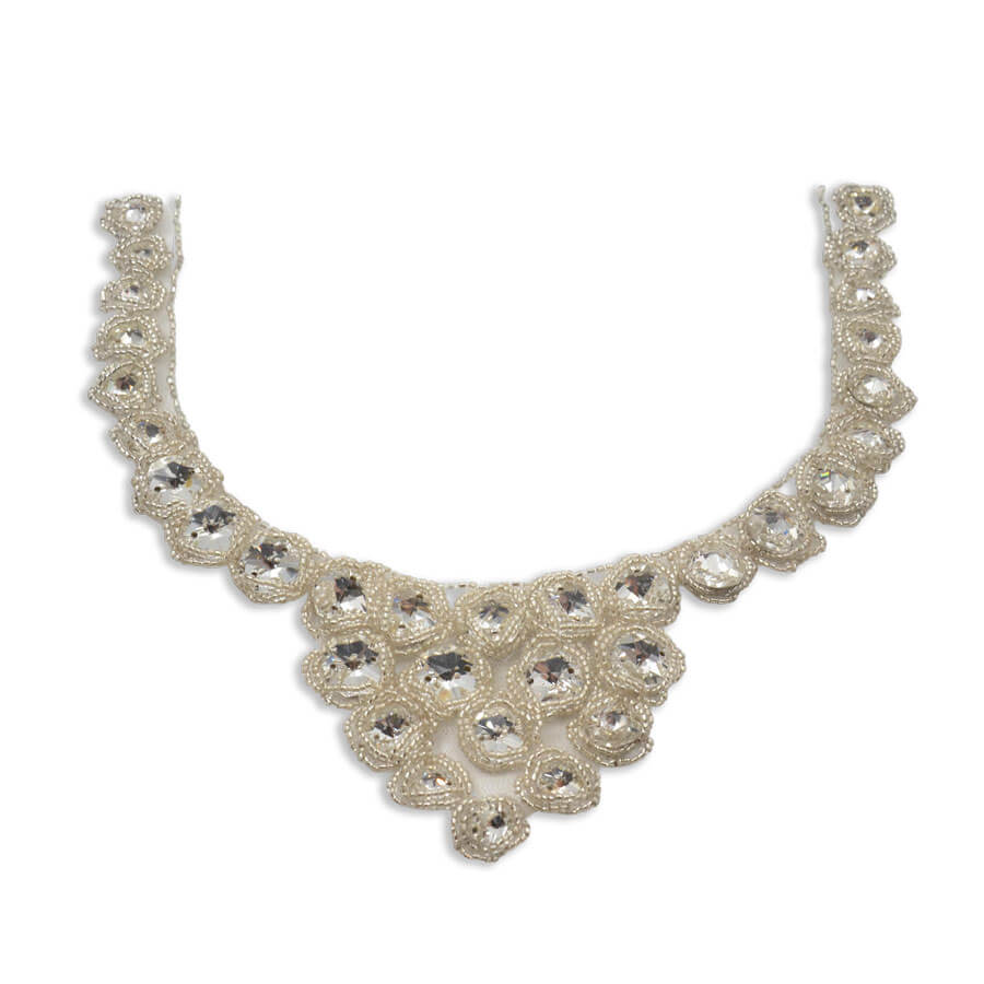 Cuello cristal bordado con pedrería para vestidos