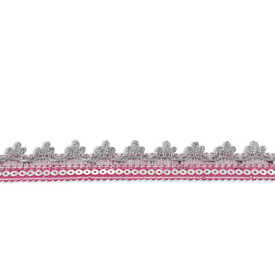 Tira galón brillante disponible en varios colores para confección festiva
