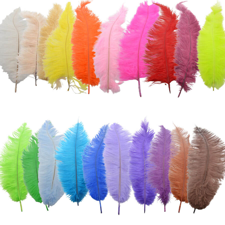 Pluma Avestruz 55-60 cm 12 unidades - Varios colores - Imagen 1