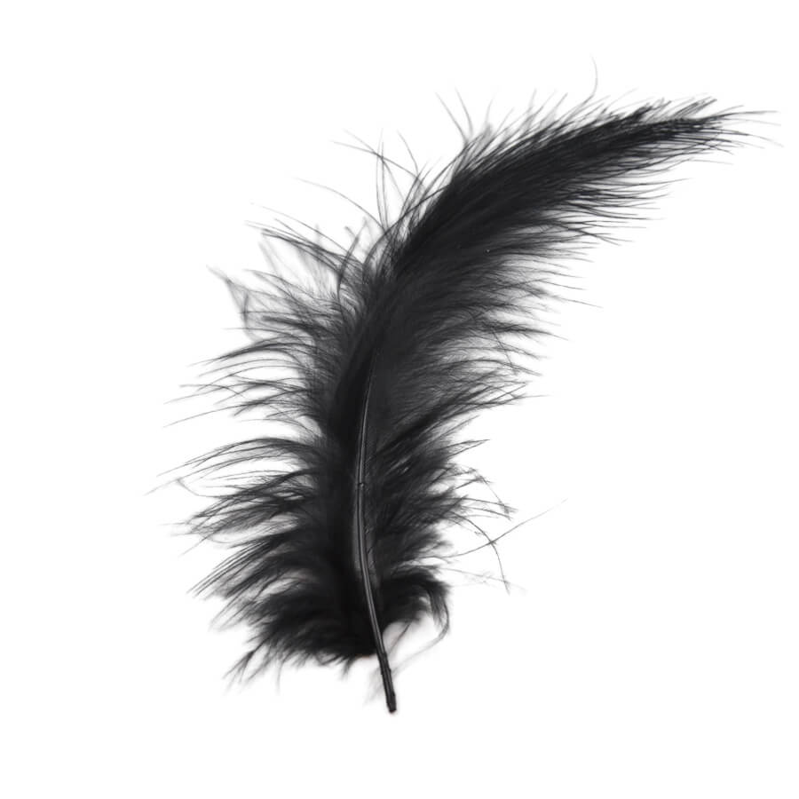 Pluma marabú decorativa de tacto suave para vestuario festivo negra