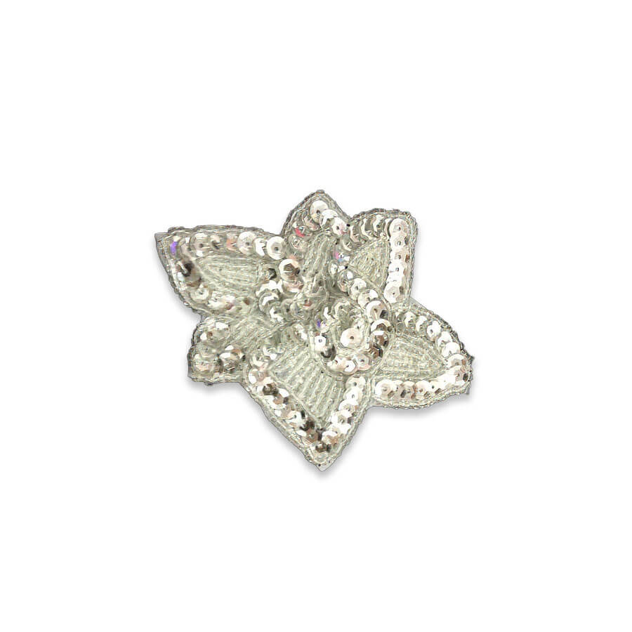 Aplique decorativo oro y plata para vestuario festivo