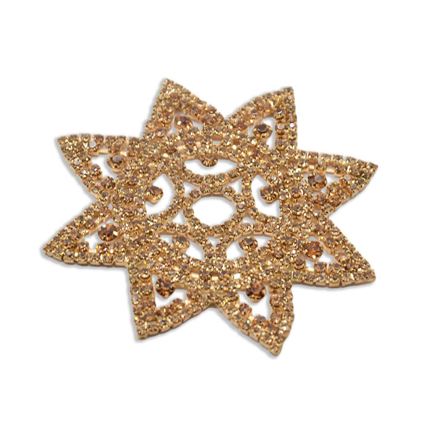 Aplique estrella brillante color oro