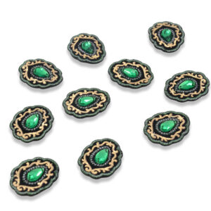 Parche bordado con piedra verde en forma de gota referencia 264.472177.2