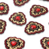 Pack de 10 parches bordados con piedra roja corazón Tejidos Chimo