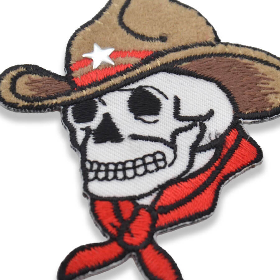 Parche Termoadhesivo Calavera Cowboy 6 cm - Imagen 2