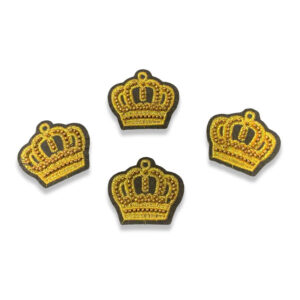 Parche Bordado Corona Dorada con Cuentas