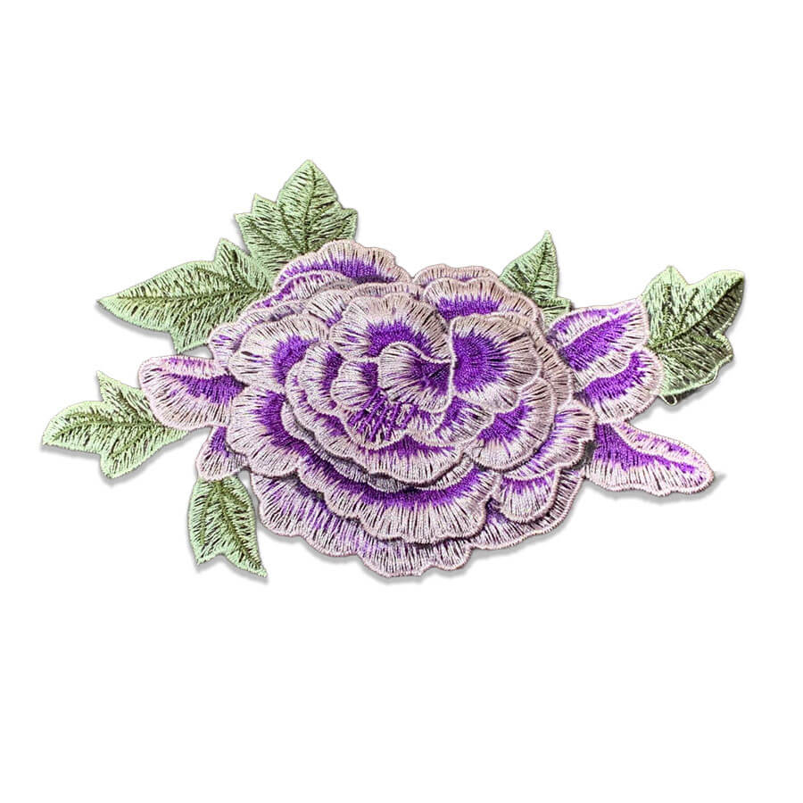 Parche Bordado Flor Morada 15 cm - Imagen 1