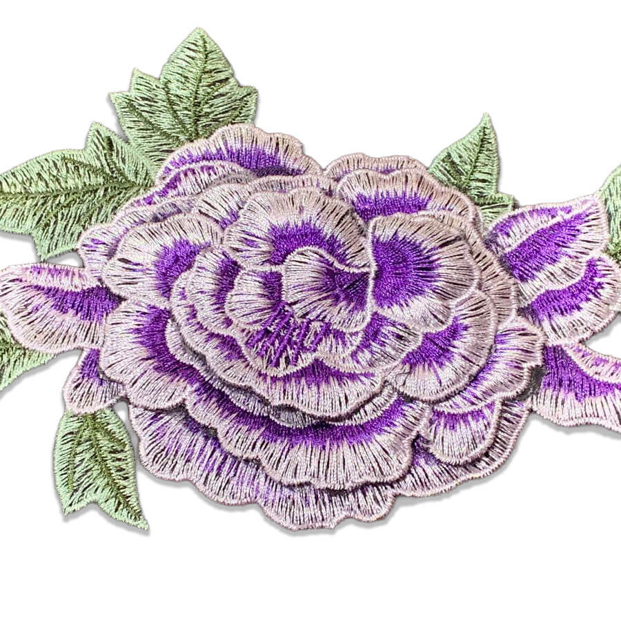 Parche Bordado Flor Morada 15 cm - Imagen 3