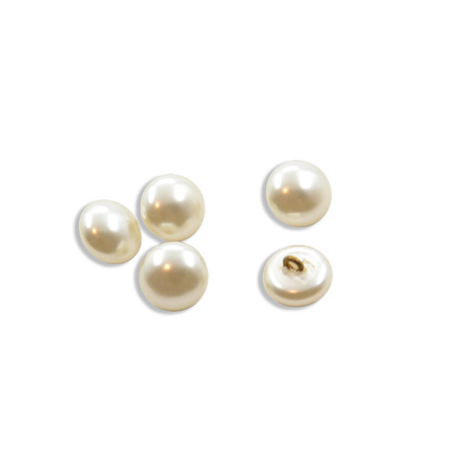Botón de perla blanca de 12 mm para confección