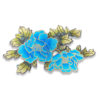 Parche Bordado Floral Azul Grande 25 cm - Thumbnail Image 1