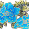 Parche Bordado Floral Azul Grande 25 cm - Thumbnail Image 3
