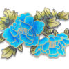 Parche Bordado Floral Azul Grande 25 cm - Thumbnail Image 2