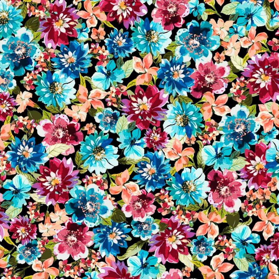 Algodón Flowerty Estampado Floral 100% Algodón Ancho 140 cm - Imagen 15