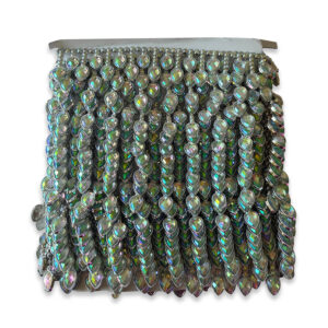 Fleco Lágrima de Strass Plata 4 cm (pieza 9,10m)