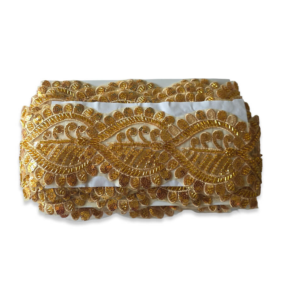 Tira bordada con lentejuelas oro de 9 cm referencia 181.28256.1