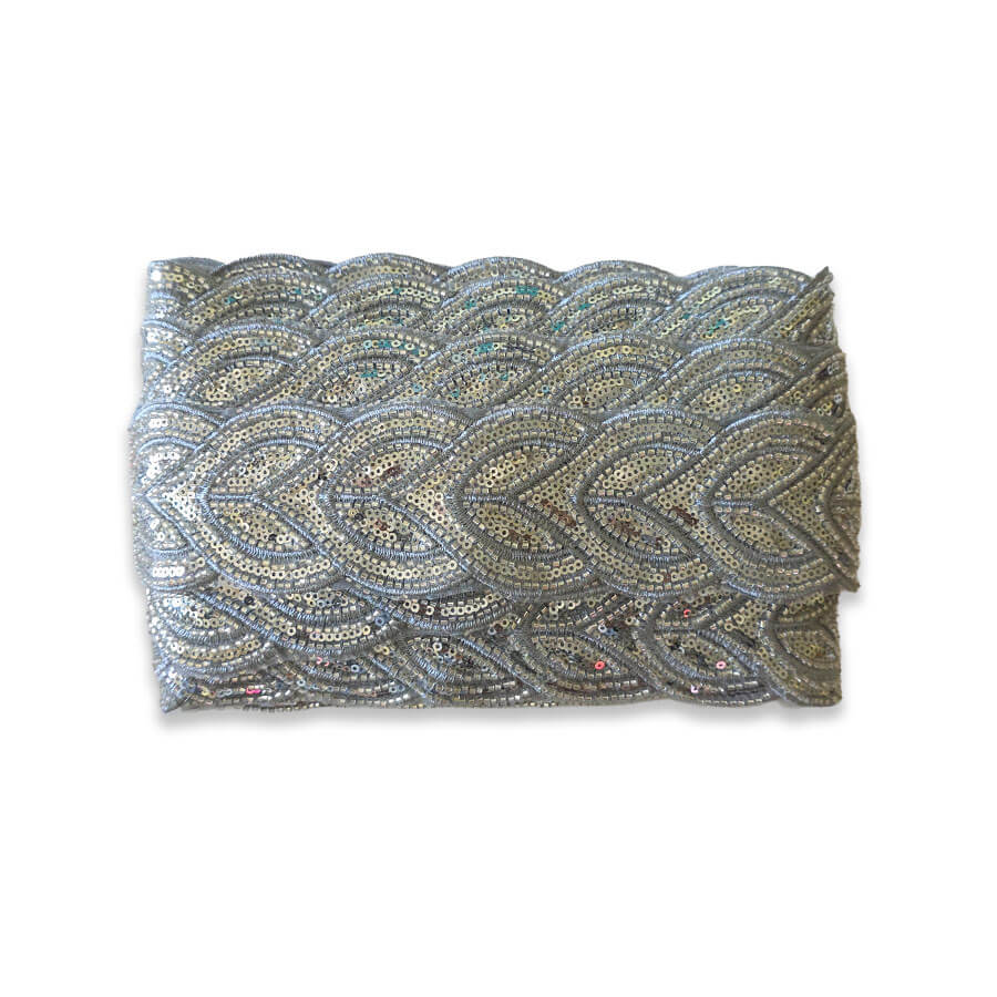 Galón bordado con lentejuelas plata de 6 cm referencia 181.28267.2