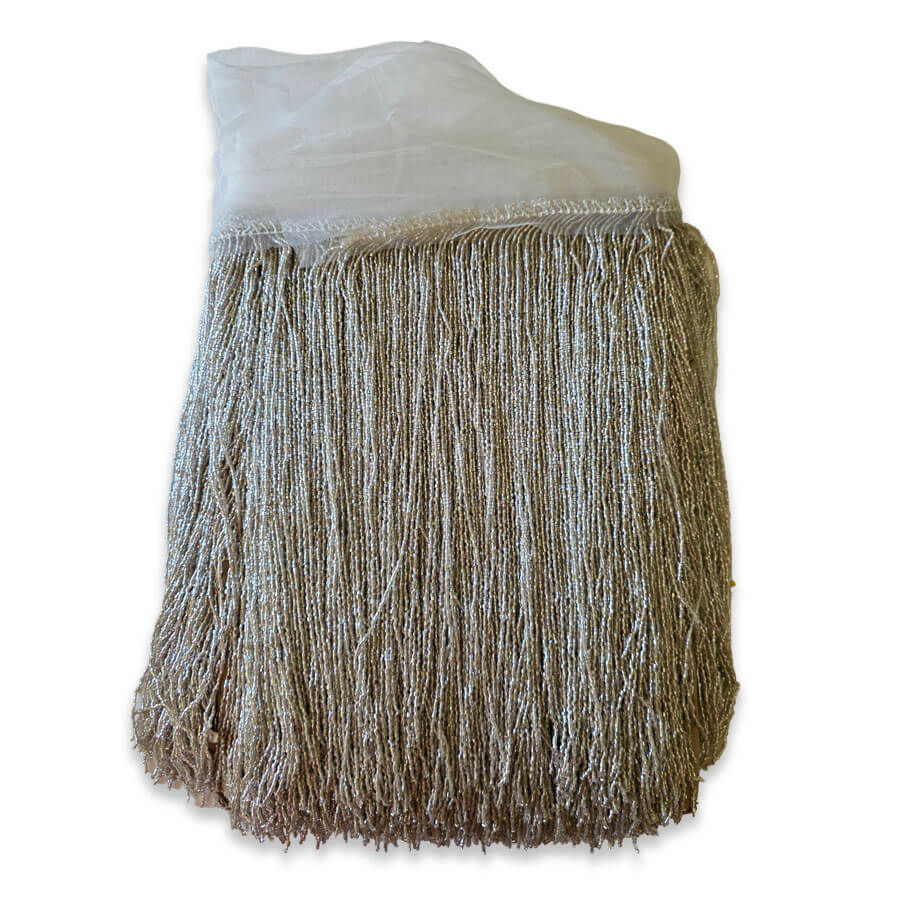 Fleco de piedra plata de 30 cm para vestuario de fiesta