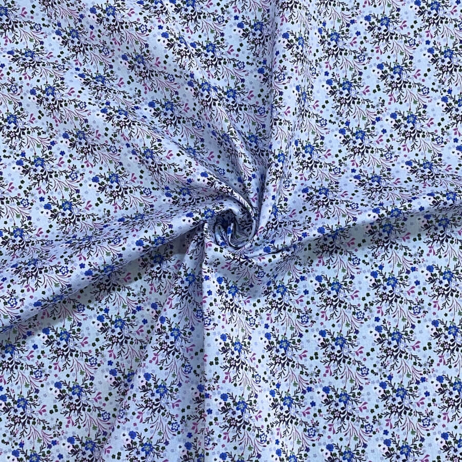 Tela de Algodón Violeta Estampado Floral 150 cm - Imagen 25