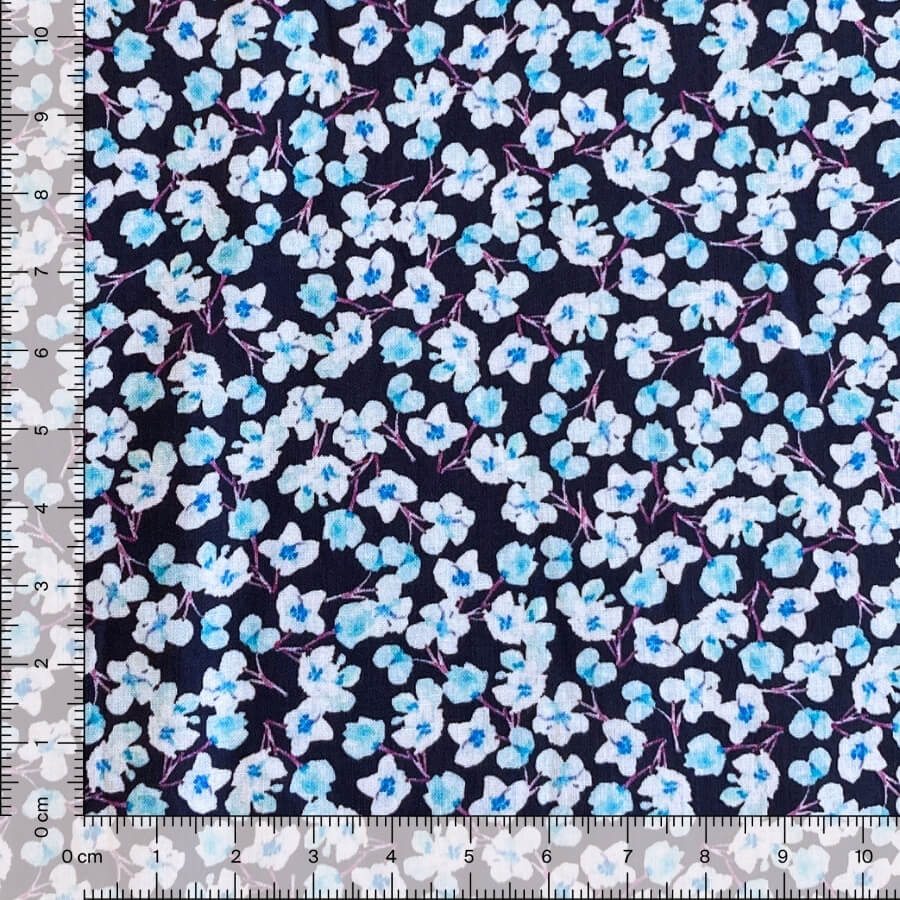 Tela de Algodón Violeta Estampado Floral 150 cm - Imagen 23