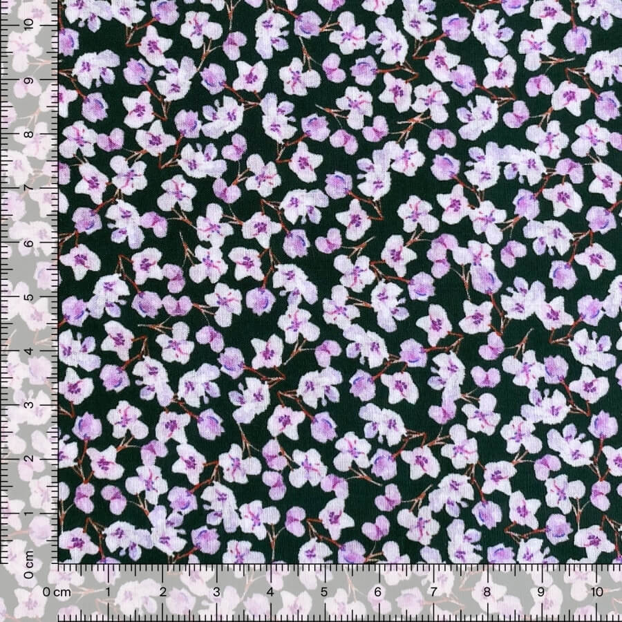 Tela de Algodón Violeta Estampado Floral 150 cm - Imagen 14