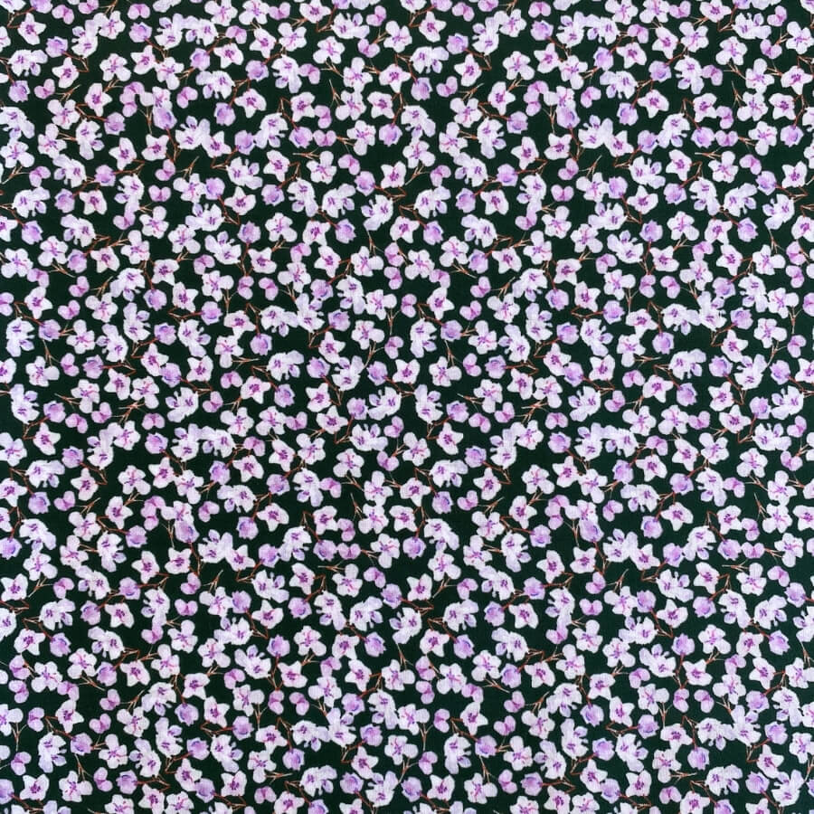 Tela de Algodón Violeta Estampado Floral 150 cm - Imagen 13