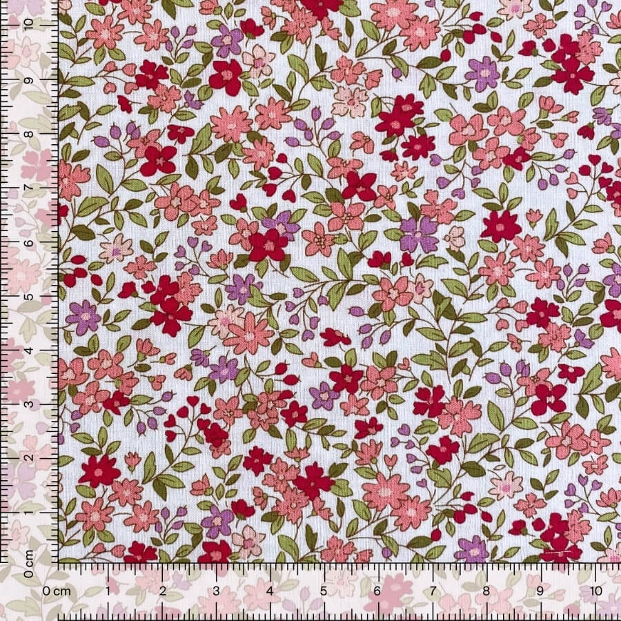 Tela de Algodón Violeta Estampado Floral 150 cm - Imagen 11
