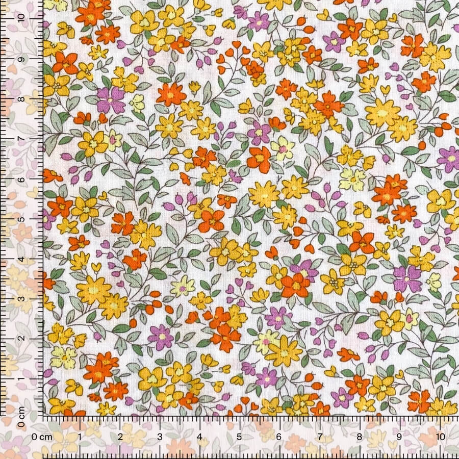 Tela de Algodón Violeta Estampado Floral 150 cm - Imagen 6