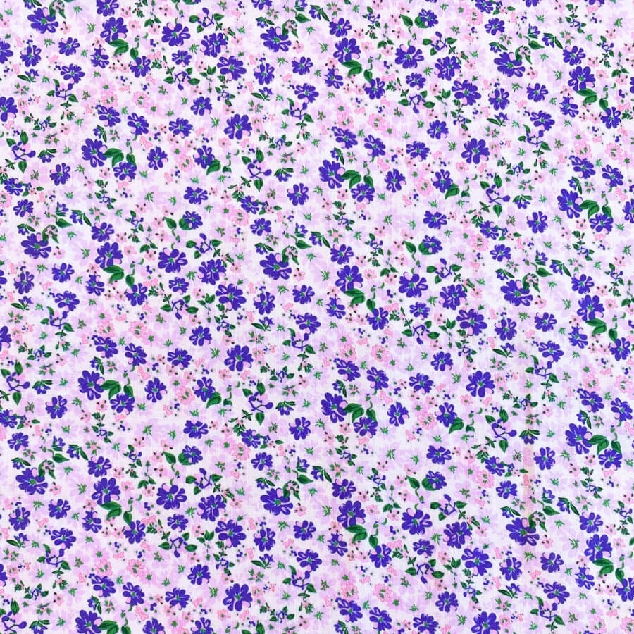 Tela de Algodón Violeta Estampado Floral 150 cm - Imagen 55