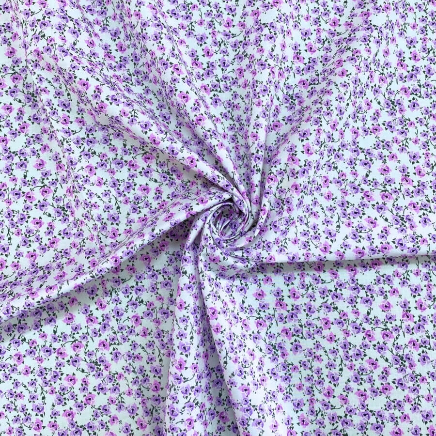 Tela de Algodón Violeta Estampado Floral 150 cm - Imagen 49