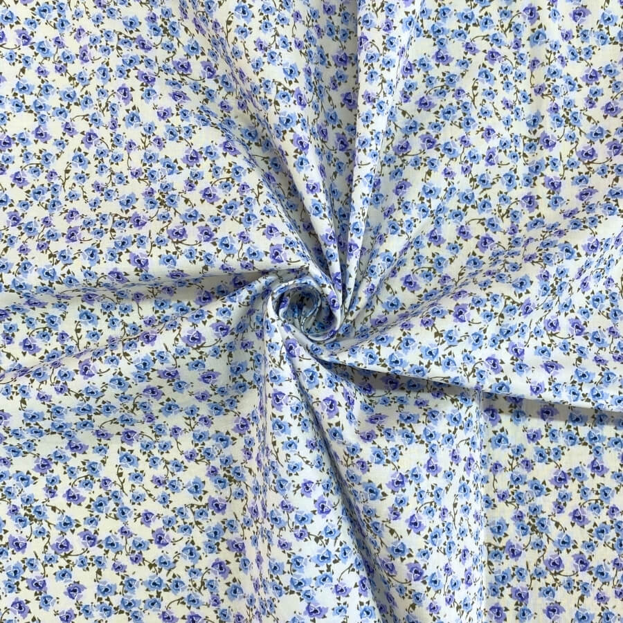 Tela de Algodón Violeta Estampado Floral 150 cm - Imagen 45