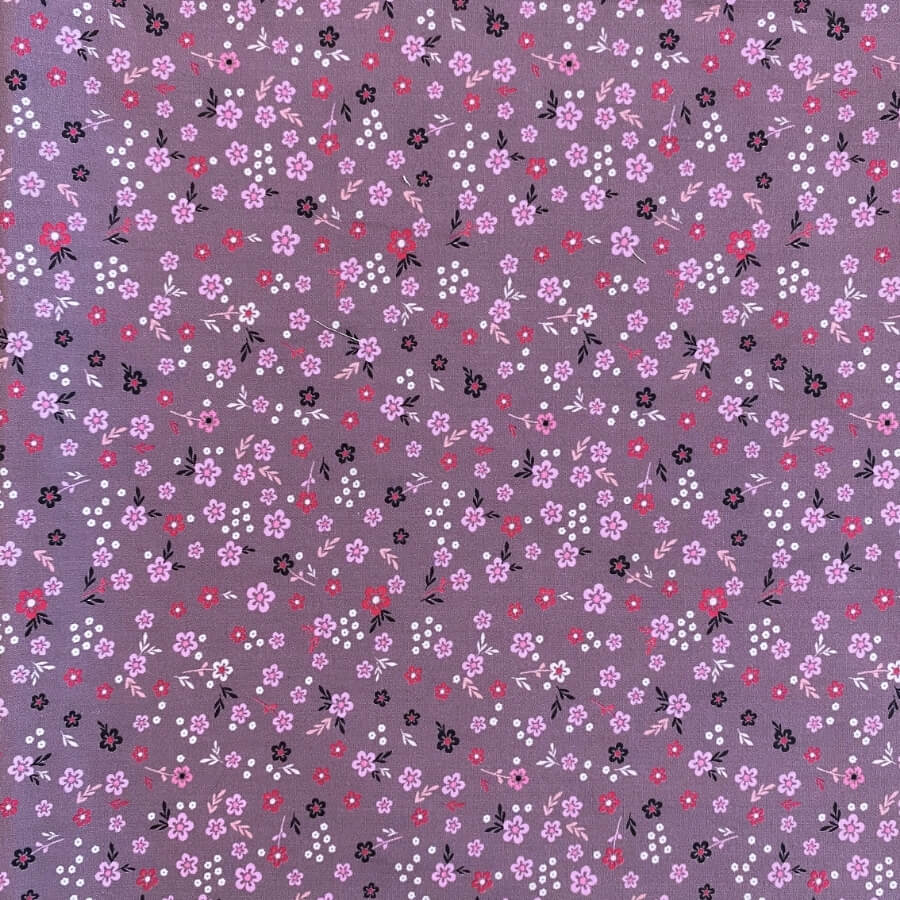 Tela de Algodón Violeta Estampado Floral 150 cm - Imagen 38
