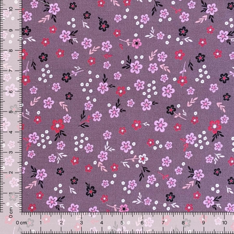 Tela de Algodón Violeta Estampado Floral 150 cm - Imagen 37