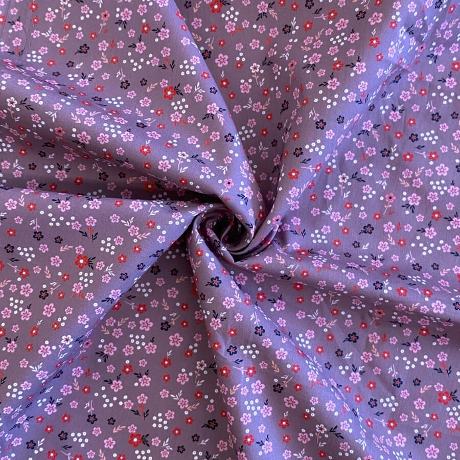Tela de Algodón Violeta Estampado Floral 150 cm - Imagen 36